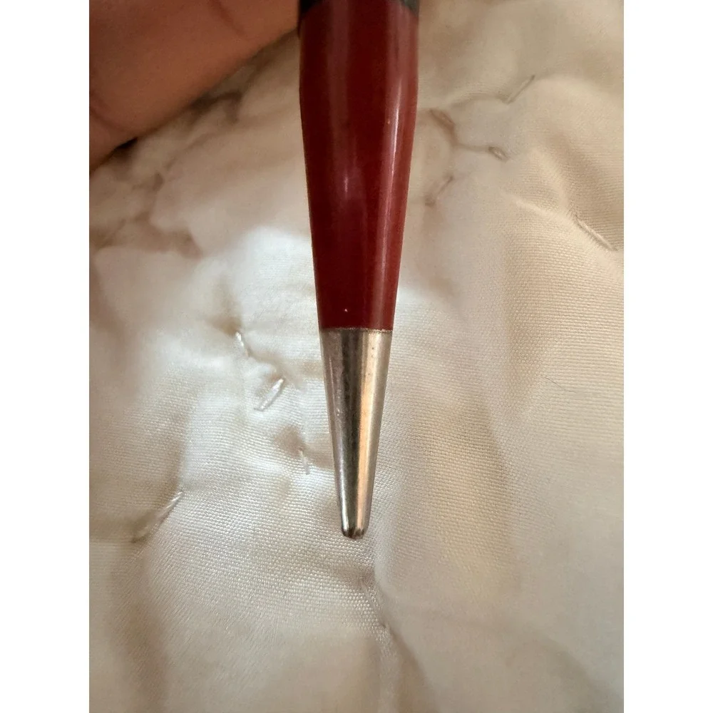 Vintage Lindy Mechanical Pencil Black and Red Two Tone Silver‎ Clip Collectible